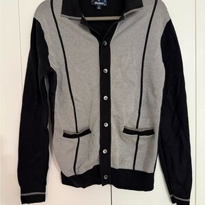 Todd Snyder Black and Gray Knit Cardigan